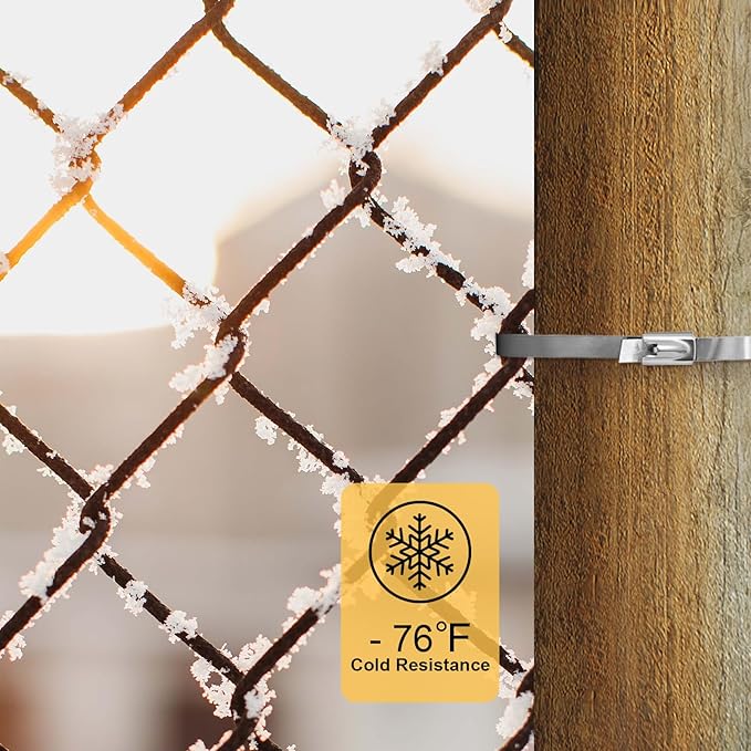 OFFO Metal Zip Ties 100 Pcs 19.7 in Premium Heavy Duty Stainless Steel Wire Multifunctional Locking Exhaust Wrap Flexible Durable