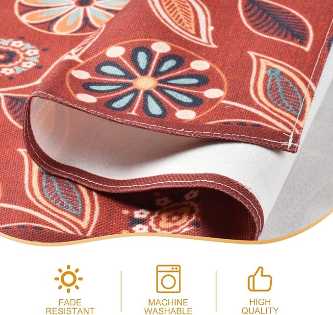 Snycler Table Runner Boho Table Runners Vintage Elegant Farmhouse Table Center Linen Decor for Home Dining Party Entrance (13x72 Inch) Red