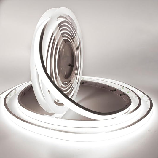 COB LED Strip Lights,24V Daylight White 6000K,Ip67 Waterproof led Light Strip,480LEDs/M,16.4ft/5M,CRI90+ Outdoor led Strip for Bathroom Decor,Pool,Garden(Power Not Included)