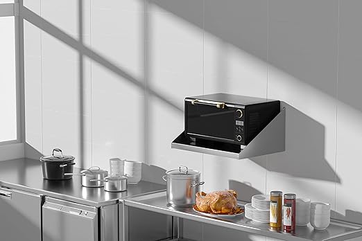 Stainless Steel Microwave Shelf, 24"x24" 220 lb Metal Appliance Wall Mount Shelf for Commercial Restaurant, Kitchen, Garage and Utility Room