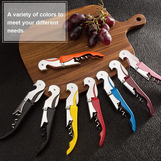 Waiter Corkscrew Professional Wine Opener with Foil Cutter,Manual Wine Bottle Opener for Servers, Bartenders and Waiter (1, Pink)