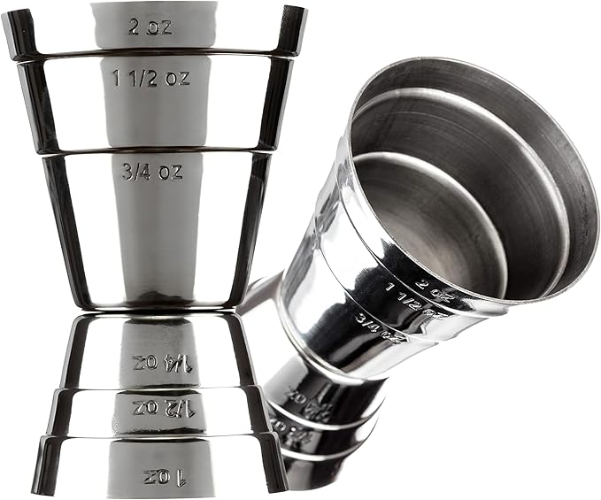 Premium Stainless Steel Jigger – US Standard Double-Sided Cocktail Measuring Tool for Precise Drink Mixing, Durable Bar Accessory 2 Oz. Capacity