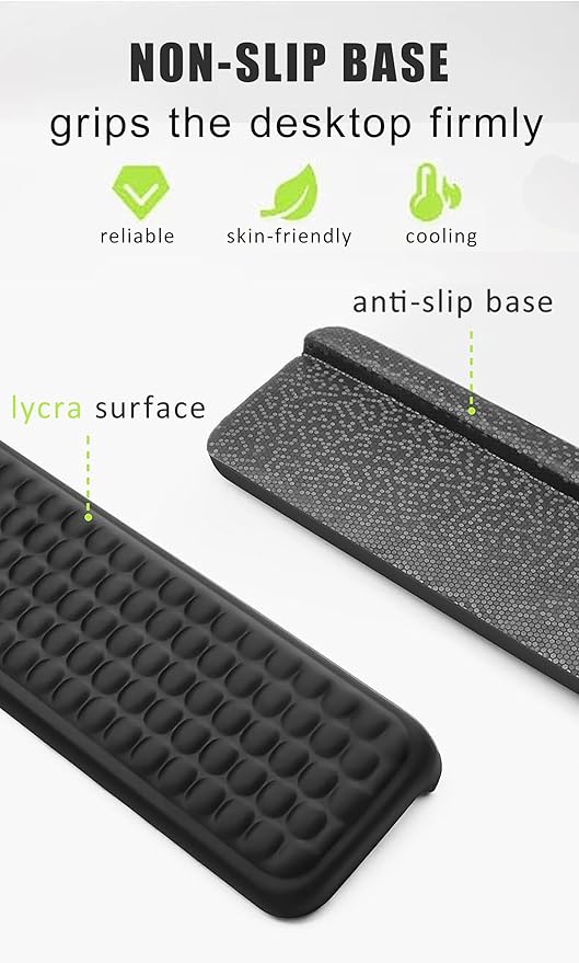 Arm Rest for Desk, L-Shape Desk Mat Elbow Rest for Computer Keyboard, Black Ergonomic Keyboard Pad with Wrist Support, Memory Foam Desktop Edge Cushion, Home Office Work Accessories for Women