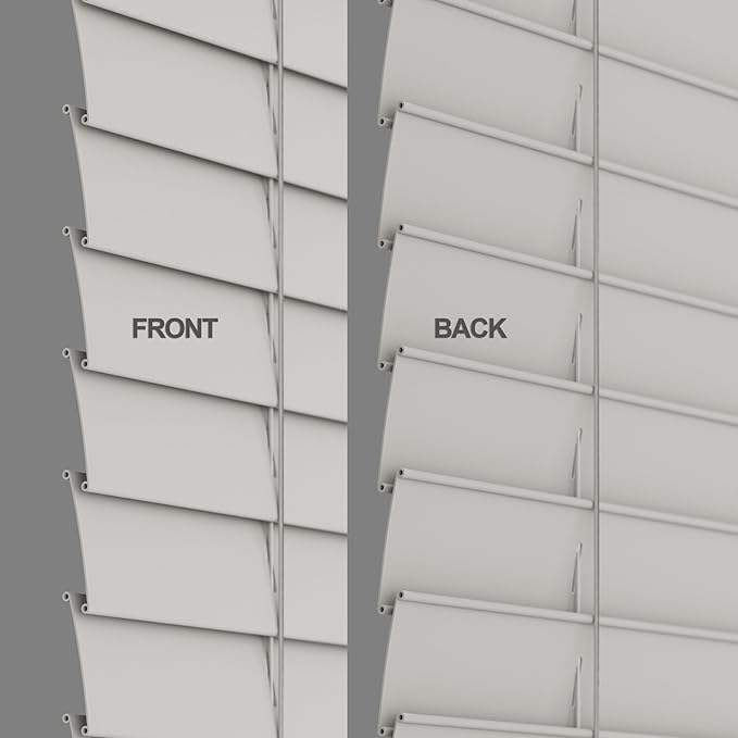 2 Inch Cordless Room Darkening Faux Wood Blind - 18" W x 60" L - Gray, Over 1,000 Custom Sizes Starting at 18.97, Inside or Outside Mount, Venetian Shades for Interior Windows by Lumino