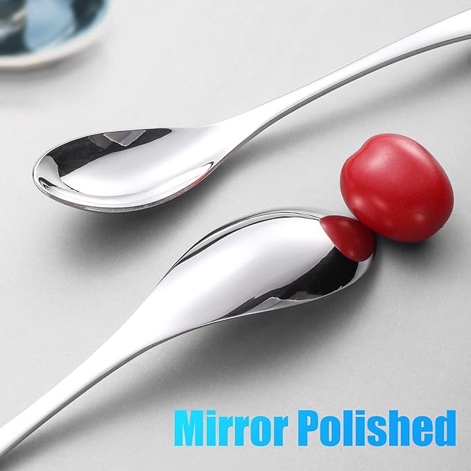 Lemeya 24-Piece Silverware Set with Steak Knives,Forged 18/10 Stainless Steel Cutlery Set for 4,Modern Heavy Duty Flatware Utensils Set,Forks Spoons and Knives Set, Mirror Polished,Dishwasher Safe