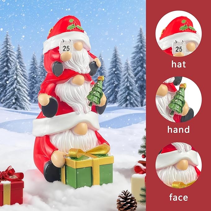 Christmas Gnomes Decorations, Winter Gnome for Indoor Home Table Decor, Cute Christmas Figurines Make Thoughtful Gifts for Family or Friends, Symbolizing Good Luck and Happiness