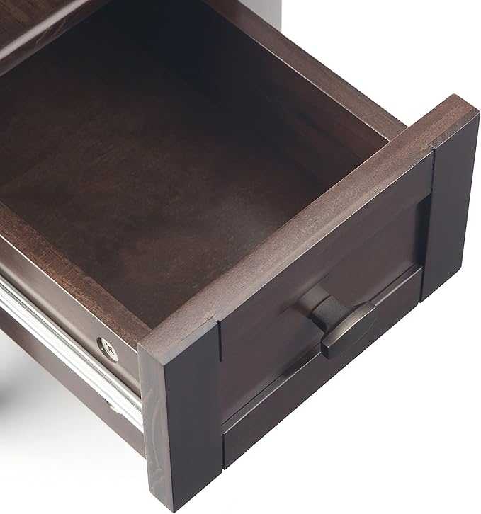 SIMPLIHOME Warm Shaker SOLID WOOD 14 inch Wide Rectangle Transitional Narrow Side Table in Tobacco Brown for the Living Room and Bedroom