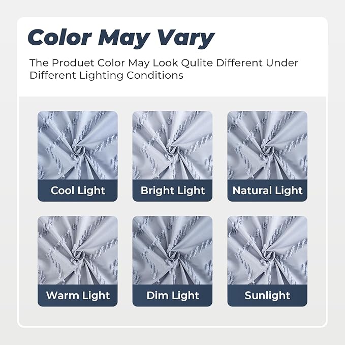 78inches Long Light Blue Boho Fabric Shower Curtain Tufted Chevron Striped Textured Cloth Curtains for Bathroom, Fog Blue