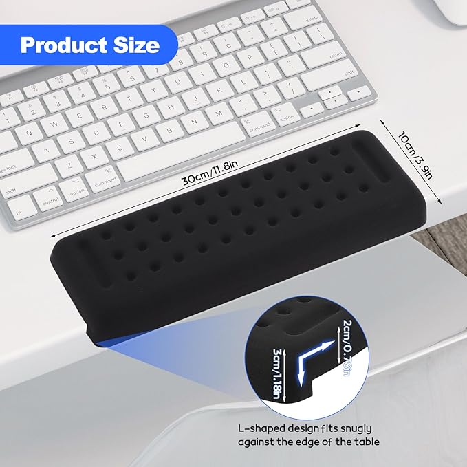 Pack of 2 L-Shaped Desk Edge Rests, Ergonomic Elbow Pads Non-Slip Elbow Cushion, Memory Foam Wrist Rests Cushion for Elbow Fatigue Relief in The Office, Home and Classroom