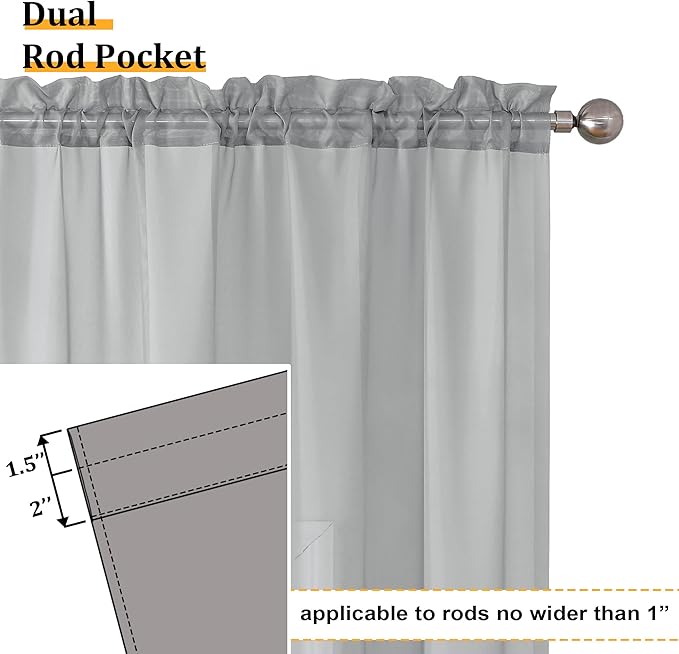 Aiyufeng Light Grey Sheer Window Curtains 63 Inches Long 2 PCS- Rod Pocket Living Room Curtain Panels Voile Textured Soft and Lightweight Window Treatments for Bedroom Decor, 40W x 63L Inches