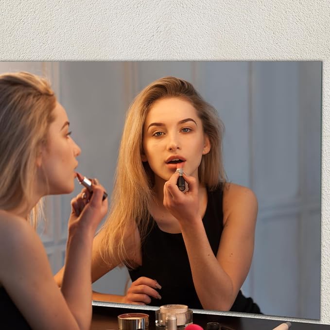 Mirrorons Frameless Wall Mirror 18" x 24", Modern Rectangle Bathroom Mirrors for Wall with Polished Edge, Horizontally or Vertically. Upgraded Shatterproof Mirror, Entryways, Bathroom, Gym.