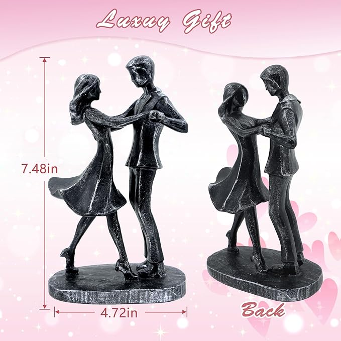 Anniversary Wedding Gifts, Love Ornament for Couple, Romantic Couple Sculptures, Abstract Resin Statues for Home Decor, Valentines Statues Decor for Desk Office, Valentines Gifts for Women Wife
