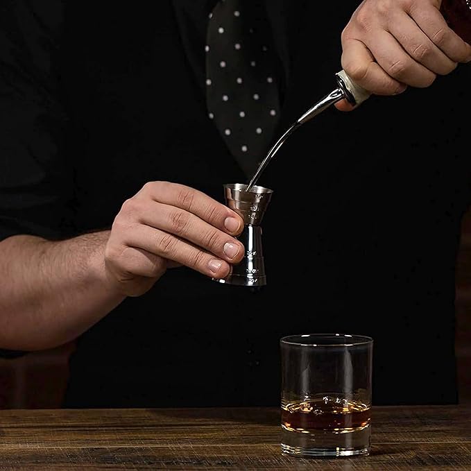 Premium Stainless Steel Jigger – US Standard Double-Sided Cocktail Measuring Tool for Precise Drink Mixing, Durable Bar Accessory 2 Oz. Capacity