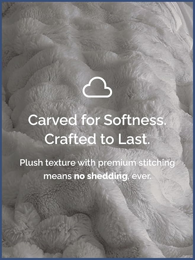 Fluffy Blanket Throw Size - Faux Fur Throw for Couch or Bed - Ultra Plush Soft Extra Thick Faux Fur Rabbit Blanket - Comfy, Fuzzy, Warm & Breathable - Luxury Minky Tie Dye Bedding - 50" x 60", Grey