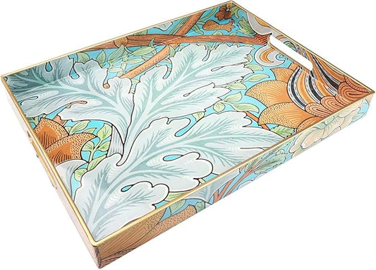 Spsyrine Serving Tray with Handles, Plastic Decorative Tray for Coffee Table, Living Room, Home Decor, Sunflower