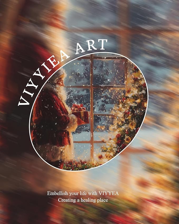 VIYYIEA Vintage Gold Framed Wall Art for Living Room, Christmas Canvas Prints Home Decor, Oil Painting Picture, Bedroom Wall Decor Gifts for Friends or Family -【Giving Gifts】-(16L x 12W)
