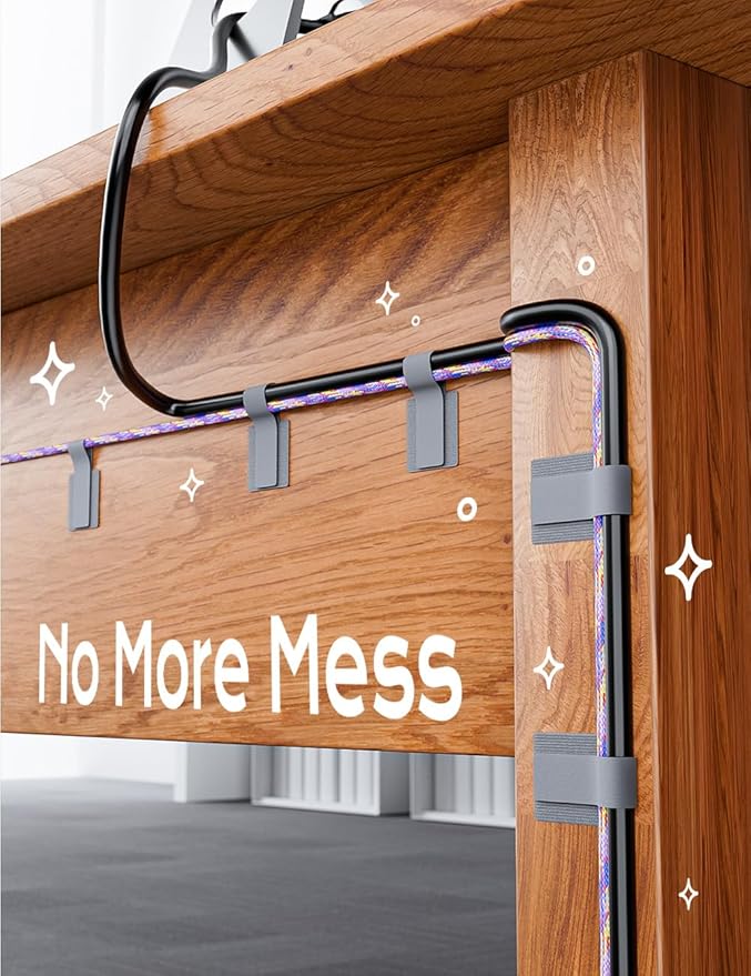 200pcs Hook and Loop Cable Ties, gliship Adhesive Wire Management, Adjustable Cable Straps Cord Wrappers Keeper Cord Holder, Sticky-Back Cord Organizer for Kitchen Appliances at Office, Home - Grey