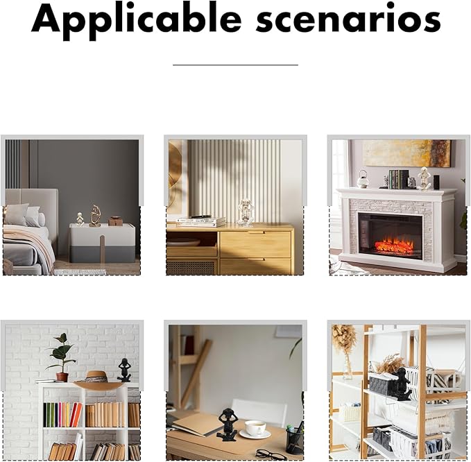 Skull Shelf Decor,Yoga Skeleton Figurine,Halloween Gothic Home Decor,Antique Silver Accent Statue,Collectible Figurines Set of 3(Black)