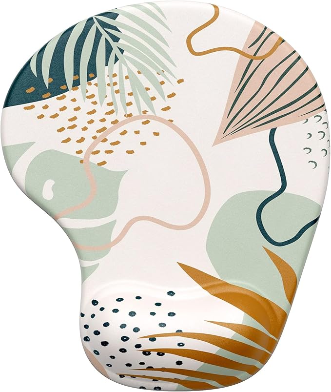 Hsurbtra Ergonomic Mouse Pad with Wrist Rest Support, Gel Mouse Pads with Non-Slip PU Base, Pain Relief Memory Foam Computer Mat, Cute Office Supplies Desk Decro Accessories, Spot