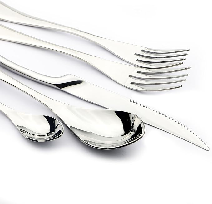 5-Piece 18/10 Stainless Steel Serrated Steak Knife Flatware Set, Service for 1