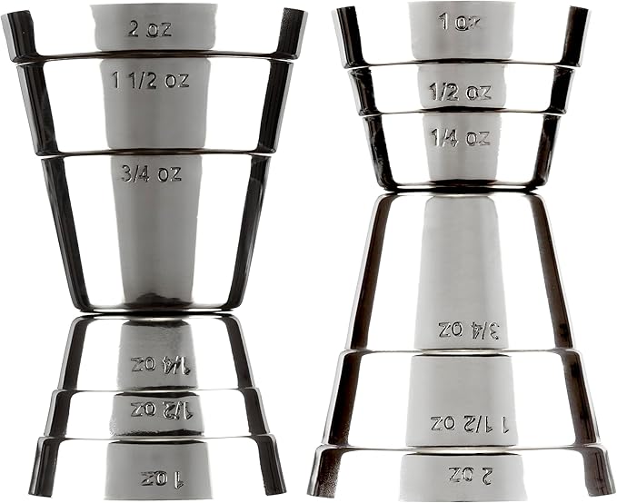 Premium Stainless Steel Jigger – US Standard Double-Sided Cocktail Measuring Tool for Precise Drink Mixing, Durable Bar Accessory 2 Oz. Capacity