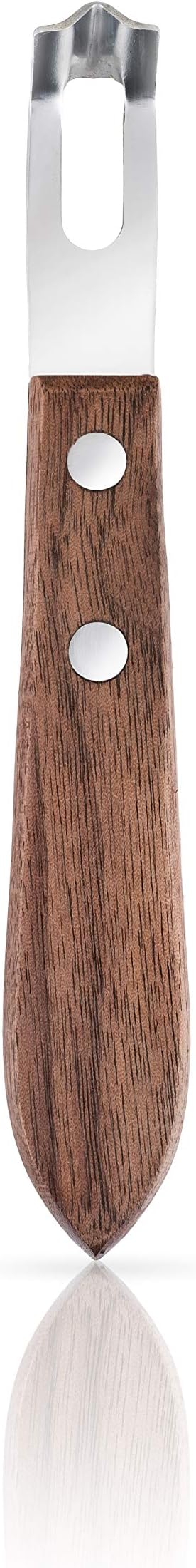 Viski Channel Knife, Citrus Zester and Orange Peeler Tool, Walnut Wood and Stainless Steel Bar Tool for Cocktail Garnishes, Perfect for Home Bars, Craft Cocktails and Bartender Gifts, Set of 1