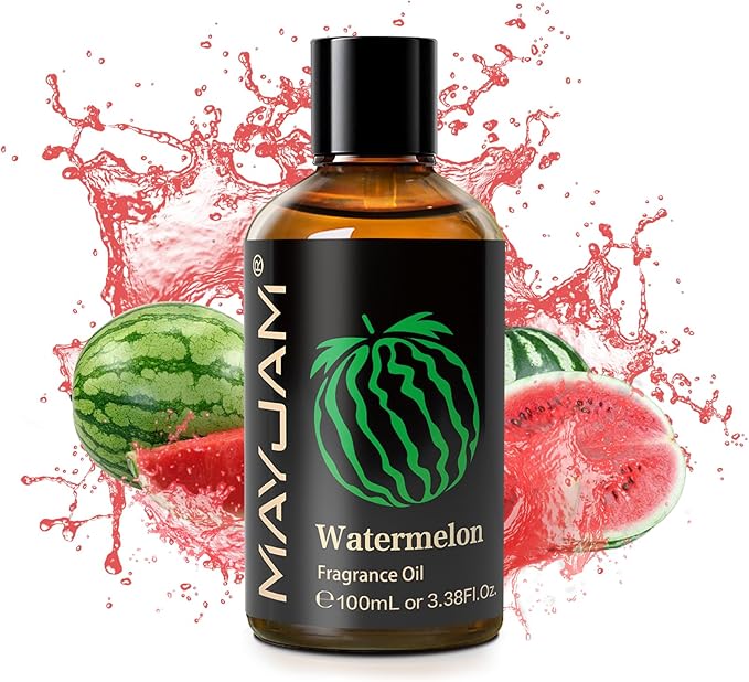 MAYJAM 100ML/3.38FL.OZ Watermelon Fragrance Oils with Glass Dropper, Essential Oils for Diffusers for Home, Long Lasting Scented Oils for Diffusers Soap Candle Making