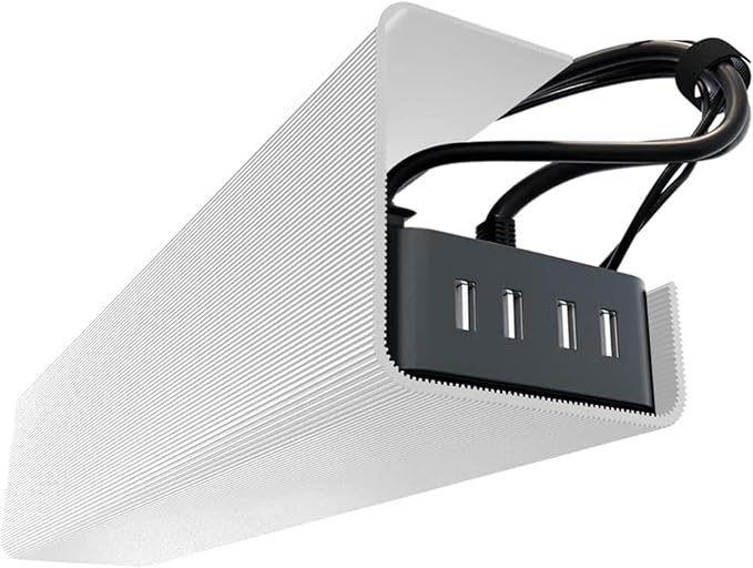 No-Screw Under Desk Cable Management Tray - Self-Adhesive Installation, Cord Management, Cable Tray, Under Desk Wire Organizer - White Single Tray