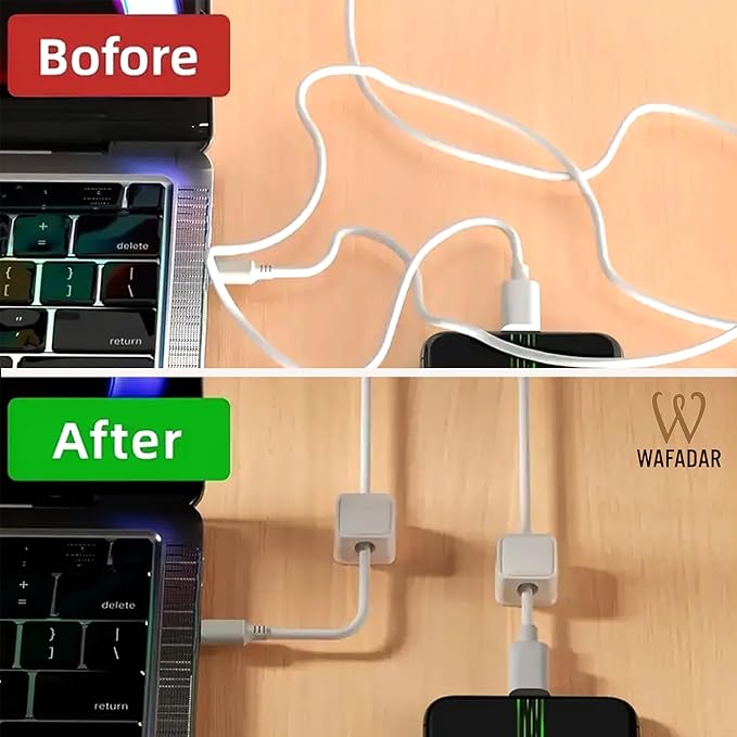 6 Pcs Magnetic Cable Clips, Office Desk Accessories, Cord Organizer Holder, Cable Management Holder, Phone Charger Cord, Wire Clips, Magnetic Cord Organizer, Adhesive Cable Holder