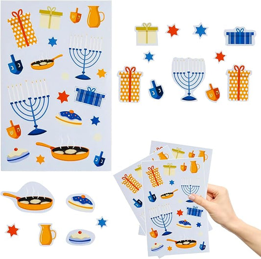 The Dreidel Company Hanukkah Stickers Sticker Pieces, Great for Arts and Crafts, Hanukkah Decoration, Party Favors, 270-Stickers (Style 5)