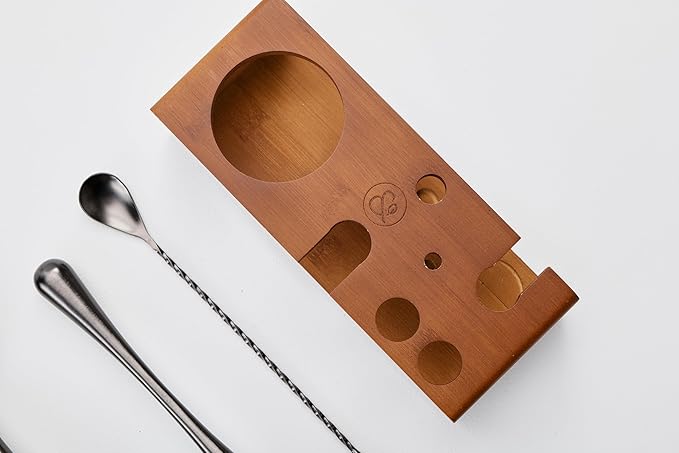 Mint & Mortar Cocktail Shaker Set, 7-Piece Bartender Kit with Stand, 24oz Martini Shaker Bottle Stainless Steel Bar Tools, Home Bar Accessories Drink Mixer, Barware Gift Set - Gunmetal