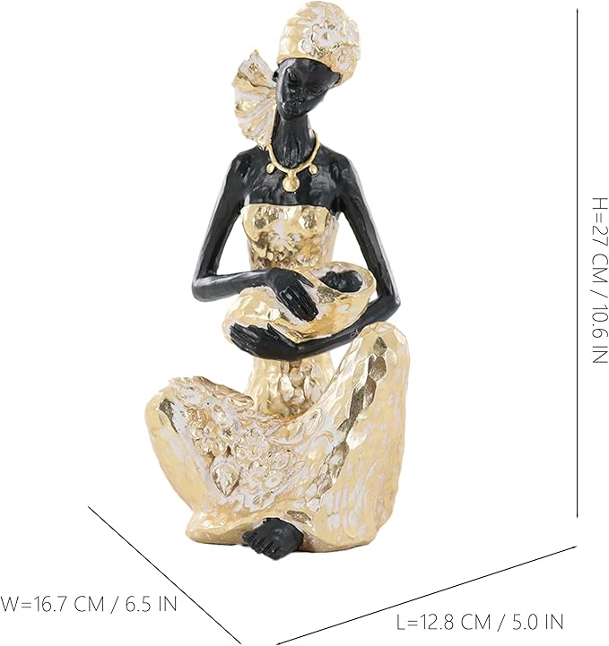 African Mother and Baby Statue, Handcrafted Resin Sculpture for Living Room Decor, Motherhood Art Figurine, Ideal Wedding