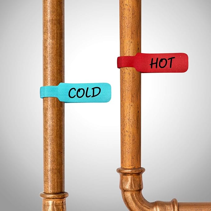 Cable Labels - Wrap-It Storage - Large, Multi-Color (30-Pack) - Colorful Labels for Basement and Office Organizing