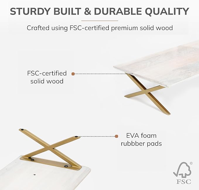 Anji Mountain Monitor Stand - Desktop Organizer & Laptop Riser, Ergonomic Monitor Riser, Space-Saving Monitor Stand for Desk, Durable Construction, Easy Assembly, Ideal for Home & Office,White Wash