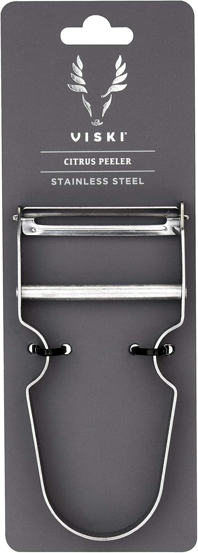 Viski Citrus Peeler Tool, Fruit Peeler for Cocktails, Bar Peeler Stainless Steel, Lemon Peeler, Professional Grade Cocktail Peeler, Bartender Tools