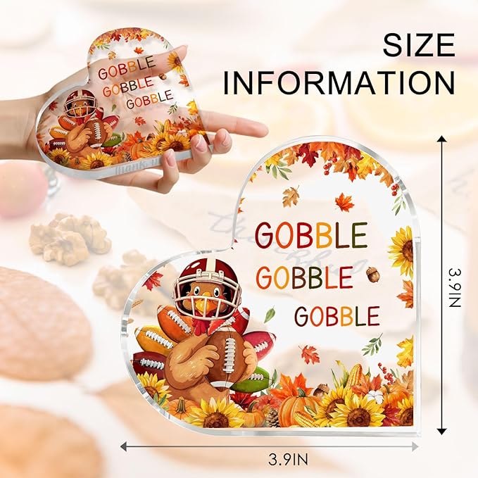 Thanksgiving Home Decorations 3.9 Inch Thanksgiving Plaque Acrylic Thanksgivings Decor Plaques for Family Friends Table Decor-style 2