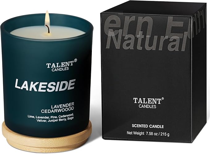 Candles for Home Scented, Natural Soy Wax, Scented Candle Stress Relief and Relaxation, Lavender Cedarwood, Medium Jar, Ideal for Home and Bedroom Decor