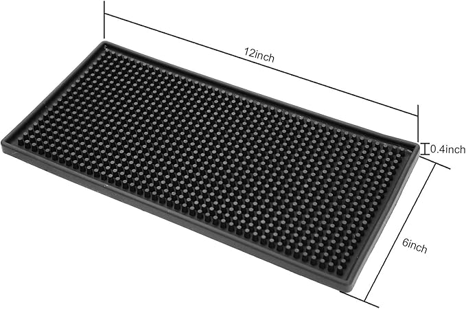 KINJOEK 2 Packs 6 x 12 in Bar Mat, Non Slip Bar Service Spill Mat Drying Mats for Countertop Cocktail Bartender Coffee Beverages