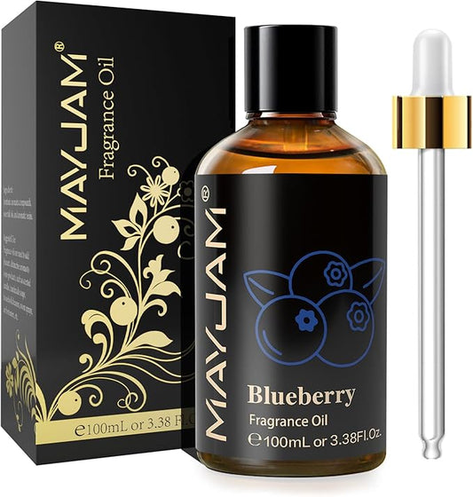 MAYJAM 100ML/3.38FL.OZ Blueberry Fragrance Oils with Glass Dropper, Essential Oils for Diffusers for Home, Long Lasting Scented Oils for Diffusers Soap Candle Making