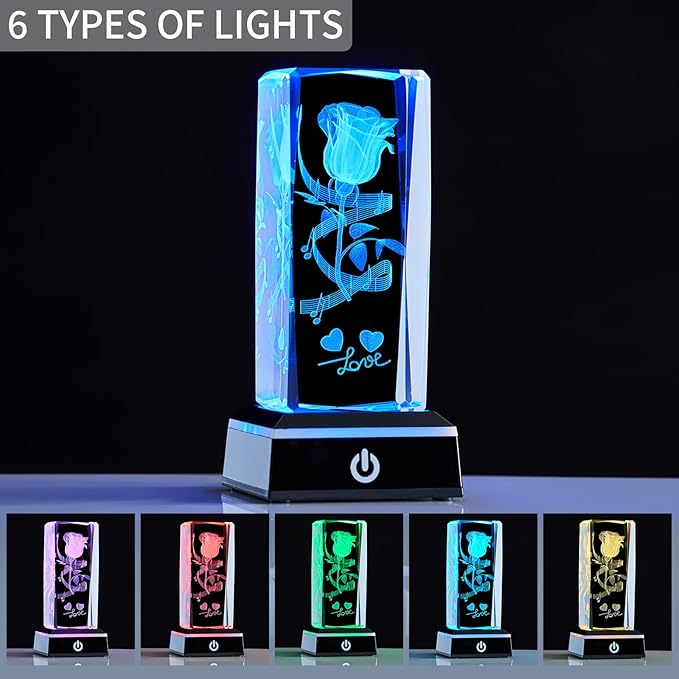 3D Crystal Night Light, K9 Crystal LED Lamp with Light Base, Merry Christmas Gifts for Kids, Women, Teens, Boys, Girls, Anniversary, Birthday, Holiday Room Decor(Merry Christmas)