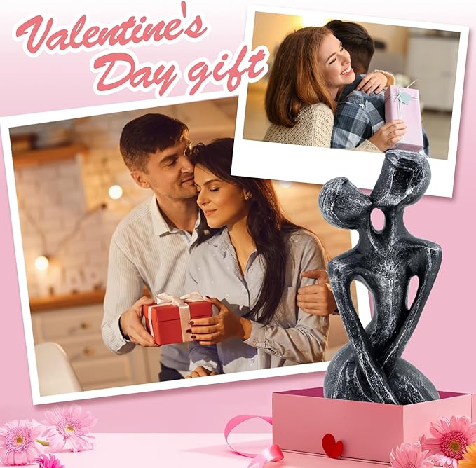 Anniversary Wedding Gifts, Love Ornament for Couple, Romantic Couple Sculptures, Abstract Resin Statues for Home Decor, Valentines Statues Decor for Desk Office, Valentines Gifts for Women Wife