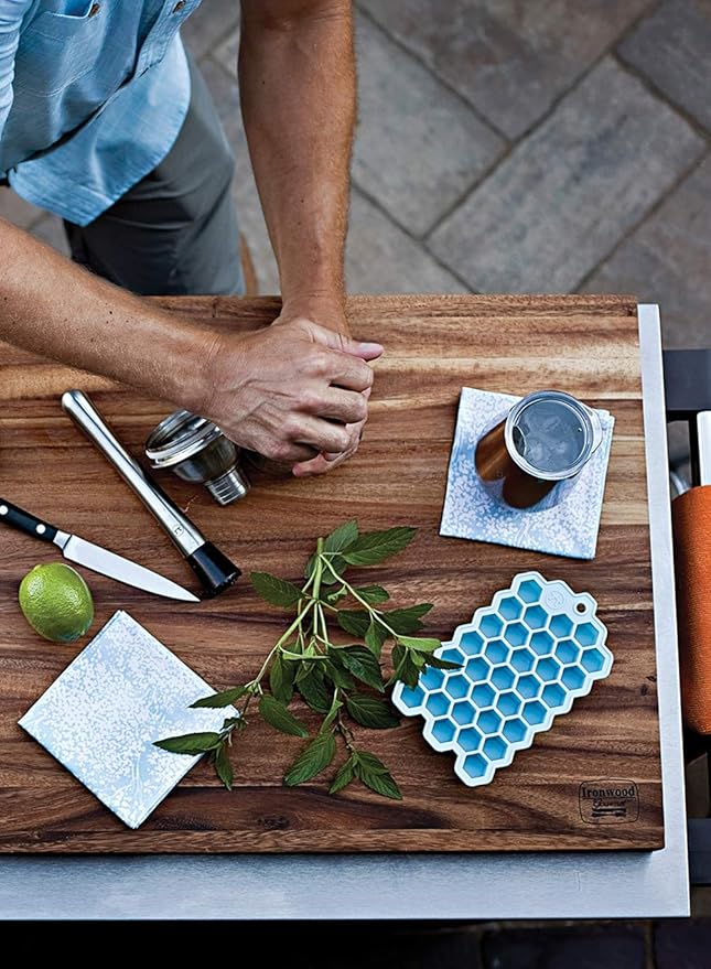 Outset Professional Cocktail Muddler, Stainless Steel With Silicone Tip, 8"