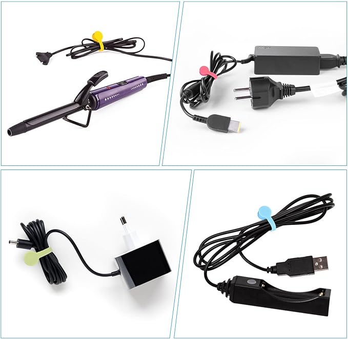 Viaky Magnetic Twist Ties 6-Pack, Multicolor Cable Clips Cord Organizers, Reusable Magnet Wrap Straps For Earphones, USB Cables, Bookmarks, Keychains – Macaron Colors