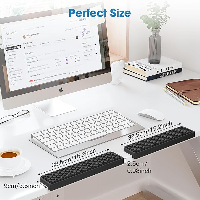 MEKASS L-Shaped Desk Elbow Pad for Desk, Memory Foam Elbow Support Padding with Non-Slip, 2-Piece Ergonomic Desk Edge Cushion, Wrist Comfort Support for Office Home (Honeycomb Texture)