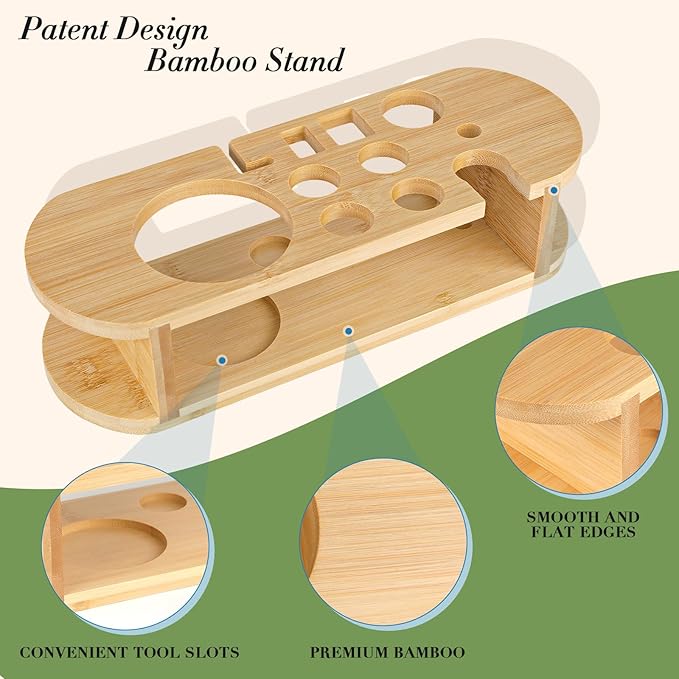 Cocktail Shaker Set Bartender Kit with Stand, Stainless Steel Drink Mixer Set with All Essential Accessories, Professional Bar Tool Set Bartending Kit, Gifts for Home Bar and Men Dad Women