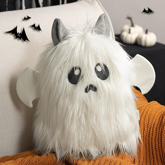 Ashler Halloween Ghost Pillows, Ghost Shaped Throw Pillow for Happy Halloween Decorative, Cute Spooky Ghost Cushion Gifts, Off White Halloween Pillows, 10.5 X 14 Inches