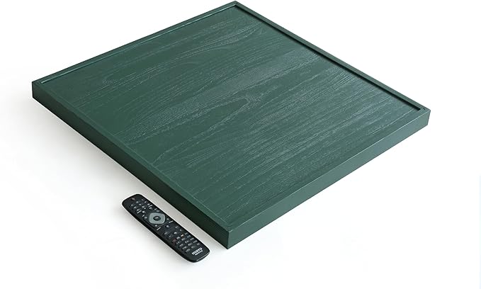 Square Ottoman Table Tray 24" - Rustic Wooden Serving Tray for Farmhouse Decorative Oversized Coffee Table Trays Living Room Kitchen Counter Breakfast Green