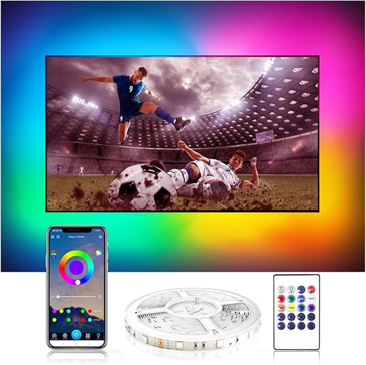 DAYBETTER LED Lights for TV, 9.8ft LED Strip Lights for TV 32-55 Inch, RGB TV LED Backlight, Music Sync Bluetooth APP and Remote Control TV Light Behind, USB Powered TV Lights, Gaming Room Decor