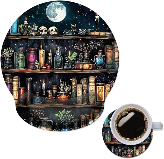 Ergonomic Mouse Pad with Memory Foam Wrist Rest Support Design,Relieve Wrist Pain Mousepad,Non-Slip Base for Laptop,Computer,Office Desk Accessories,Carpal Tunnel,Goth