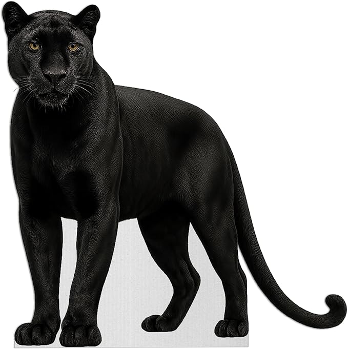 Black Panther Life Size Standee - 4FT Freestanding Coroplast Cutouts | Safari Animal Standup Photo Booths, Jungle Party, Birthday & Halloween Decorations